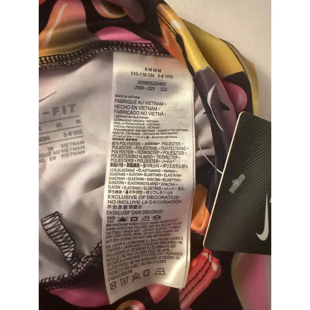 Nike Girls Dri-FIT Abstract Print Leggings Size 6 NWT